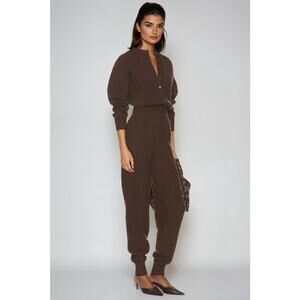 Innovare Denim Knit Jumpsuit Overall Women’s S/M Cozy Wool Heavyweight NWT